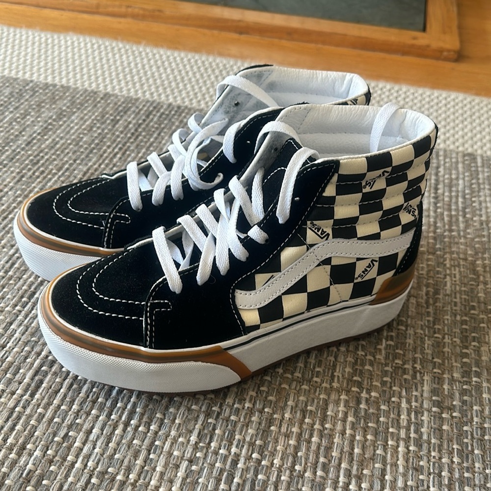 Checkered high top van sneakers